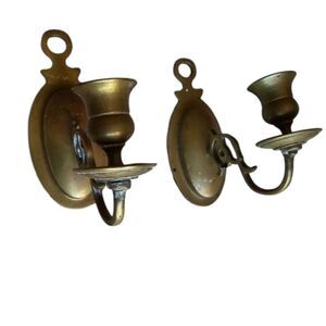 Vintage Pier 1 Brasa Sconcess Candle Holder Set Of Two